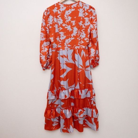 J. Crew Toro Tiered Ruffle Midi Dress Size 4 - Picture 4 of 10